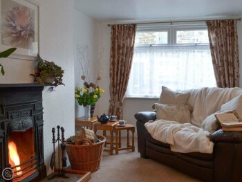 LIVING ROOM WITH OPEN FIRE