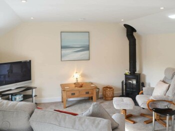 LOUNGE AREA WITH WOOD BURNER